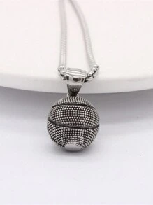 Collier En Acier Inoxydable Avec Pendentif De Basket-ball Pour Homme, Collier De Sport De Style Vintage Pour Les Amoureux Du Basket-ball