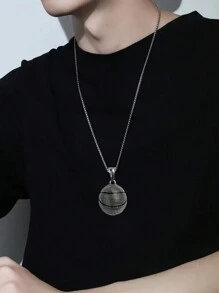 Collier En Acier Inoxydable Avec Pendentif De Basket-ball Pour Homme, Collier De Sport De Style Vintage Pour Les Amoureux Du Basket-ball