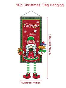 1入室外聖誕快樂門廊掛牌旗,裝飾品聖誕節新年禮物家庭裝飾