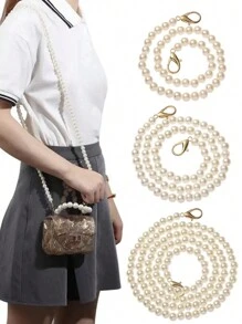 10mm Pearl Bag Chain Strap Handle Pearl Belt Shoulder Bag Straps Crossbody Handbag Replacement Chains Bag Parts Accessories Bag Present