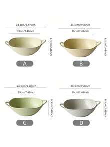 1 件，小麦秸秆饭碗，家用圆形陶瓷碗，用于面条水果汤米饭莎拉，轻巧且牢不可破，适用于洗碗机和微波炉，餐具，厨房用品