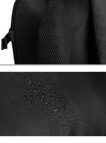 1入組素色多功能牛津布後背包適用於計算機,辦公室,通勤,日式風流行功能後背包,大容量旅行包適用於學校學生,使用,適合男士,遠足,,工作休閒後背包輕便 - 黑色 - 查看 11