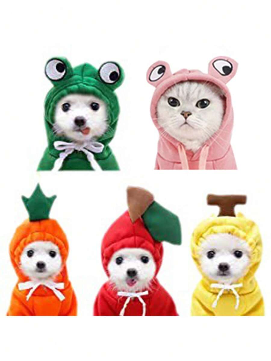 Pet Clothes For Dogs And Cats - Hooded Frog Transformation Sweatshirt - Orange - View 1