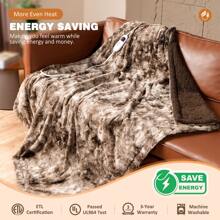 Yokimisu Electric Blanket Throw 50" x 60" Sherpa Heated Blanket, 6 Heating Levels & 4 Hour Auto-Off, Fast Heating,Over-Heat Protection, ETL and FCC Certification, Machine Washable - Brown - View 6