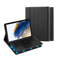 阿拉伯文觸控板鍵盤保護套,適用於三星galaxy Tab A8 10.5英寸x200 X205 X205c平板電腦,磁性分離智能觸控板鍵盤,超薄設計 - 黑色-阿拉伯語佈局 - 查看 6