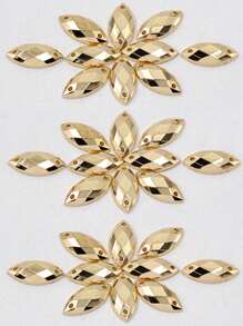 Junao 7*15mm 100pcs Sewing Crystal Ab Rhinestone Flatback Acrylic Sticker For Diy Crafts