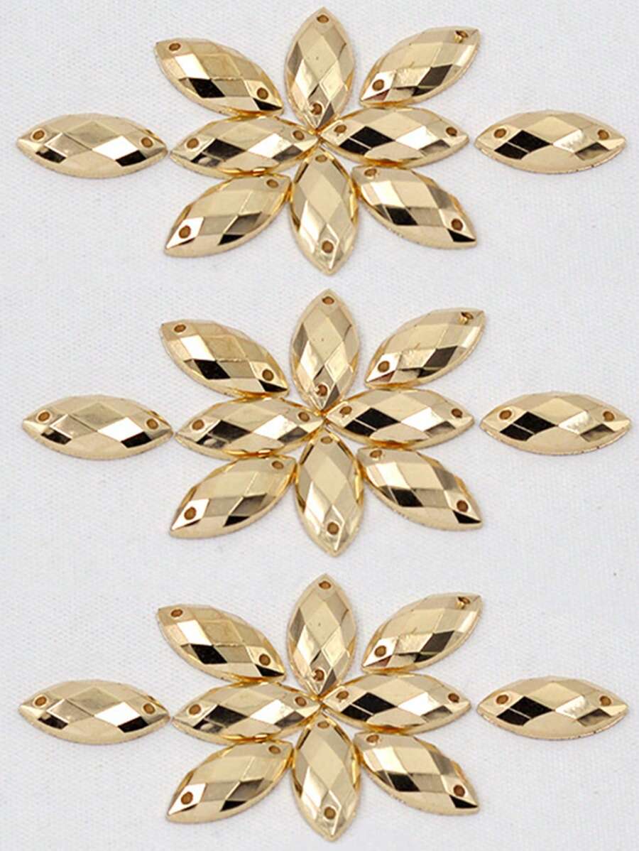 Junao 7*15mm 100pcs Sewing Crystal Ab Rhinestone Flatback Acrylic Sticker For Diy Crafts