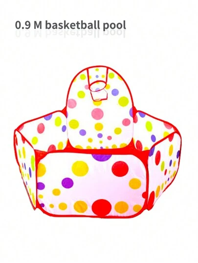 0.9 米篮球池围栏帐篷适用于室内/室外婴儿玩具池，折叠式游戏池适合 0-9 岁男孩和女孩，带球，儿童球，男婴篮球
