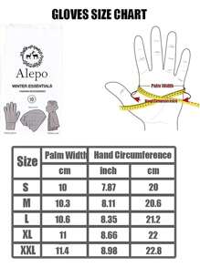 Winter Touch Screen Cycling Gloves For Men, Thickened & Thermal Lined, Adjustable, Windproof & Warm For Riding, Motorcycling, Black - Black - View 4