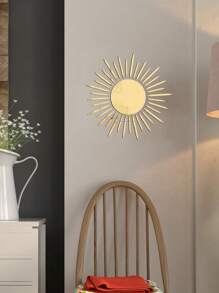 1set Exquisite Bright Mirror Wall Sticker, Creative 3D Sun Shaped Surface Wall Sticker Best Gifts Festival Decoration Birthday Graduation E-I-D - Gold - View 5