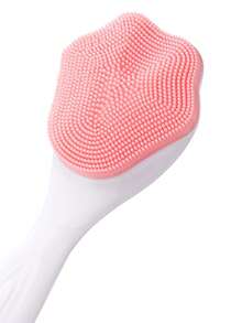 1入組隨機顏色手持式清潔刷,黑頭部、矽膠柔軟粉毛防水面部護膚清潔工具