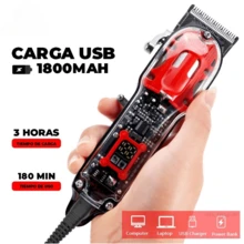 Professional Men's Hair Cutting Machine - Red - View 4