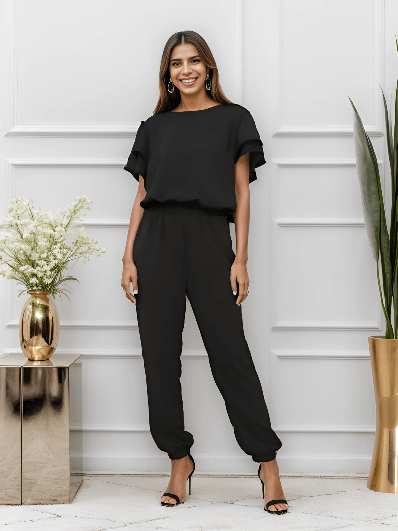 Women Two-piece Outfits - 黑色 - 查看 1
