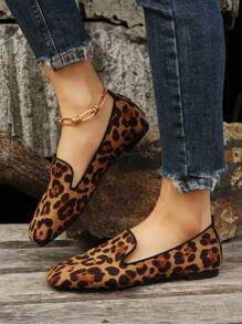 Của phụ nữ Mới Mùa Xuân & Mùa thu Bằng phẳng In hoa Báo Thoải mái Giày lười Giày dép Với Đế mềm - Nhiều màu - Xem 7