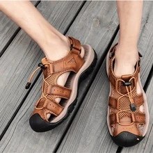 Men's Waterproof Hiking Sandals, Closed Toe Athletic Sport Sandals, Non Slip Height Increasing Summer Sandals For Water Beach Outdoor - 咖啡棕 - 查看 3