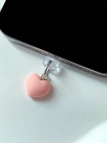 1入心型手機防塵塞充電口塞 - 粉色 - 查看 3