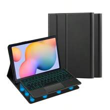 背光触控板键盘保护套适用于 Galaxy Tab S6 Lite 10.4 英寸 P610 P613 P615 P618 P619 A8 10.5 英寸 X200 X205 Tab S7/S8/A9+ 11'' T870 T875 X700 X706 X210 X216 X218 平板电脑磁分离智能触控板背光键盘保护套西班牙语英语阿拉伯语 - 黑色-阿拉伯語佈局 - 查看 9