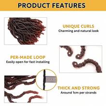 8 Inches 1 Pack Pre 20 Strands Faux Locs Crochet Hair Natural Black Soft Locs Pre-Looped Short Faux Locs Crochet Hair For Women Crochet Braids - Coffee Brown - View 3