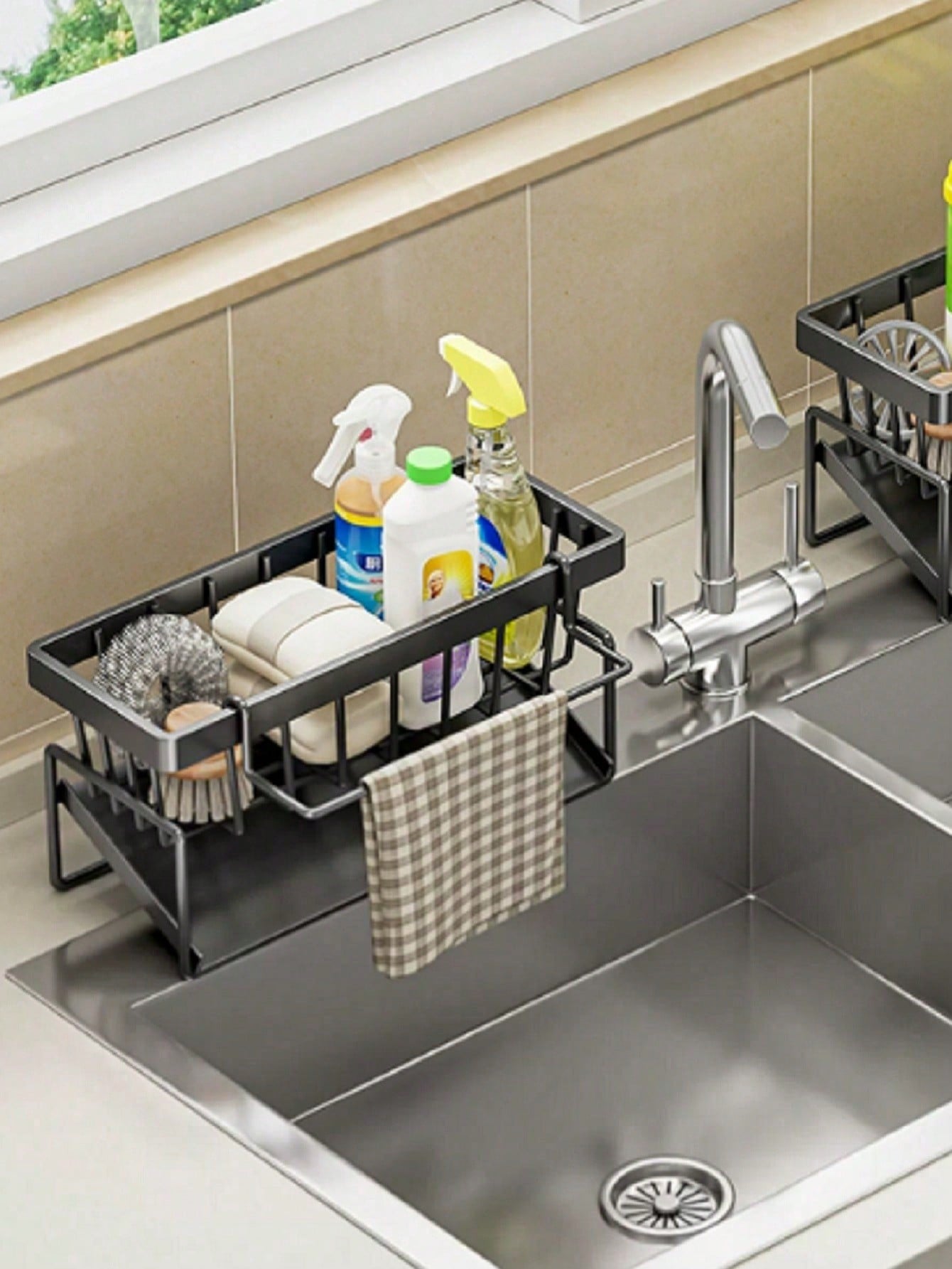 Kitchen Sink Faucet Sponge Drain Rack, Toilet Storage Shelf, Stainless ...