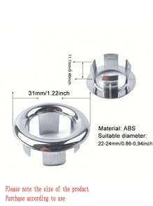 1pc Ceramic Sink Overflow Hole Decorative Cover Home Bathroom Decor Fall Decor Back To School - Silver - View 4