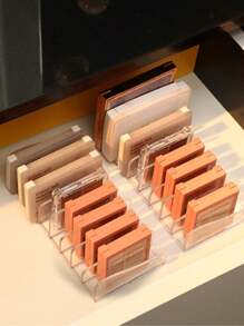 قطعة واحدة من منظم مستحضرات التجميل مع أدراج ومقصورات لظلال العيون الشفافة والمساحيق ومنتجات المكياج الأخرى، رف للحفاظ على مستحضرات التجميل على المكتب، هدية لعيد الحب