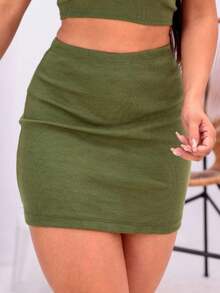 Women Skirts - xanh quân đội - Xem 3