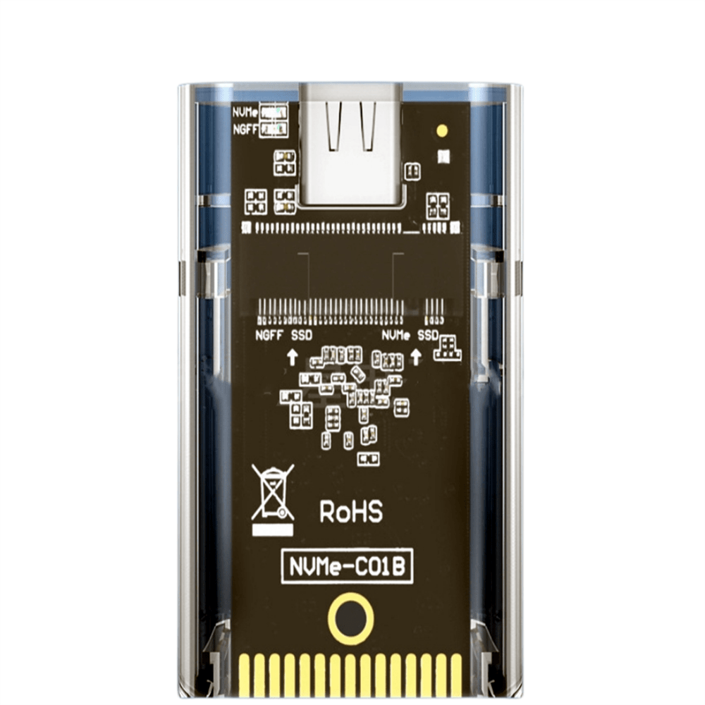 Dual-protocol A-c Line M.2 Nvme Ssd Enclosure Clear Usb 10gbps Pci-e M2 ...