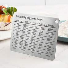 Stainless Steel Kitchen Conversion Chart Refrigerator Magnet With Magnetic Scale & Upgraded Clearly Printed Black Scales - Silver - View 9