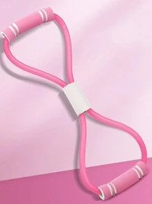 1條粉色的八字形阻力帶,健身瑜伽拉伸家用多功能拉力繩 - 粉色 - 查看 2