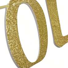 1pc 'holy You're Old' Gold Glitter Banner Sign For 30th 40th 50th 60th 70th 80th 90th Funny Birthday Party Decoration Photo Booth Props,Christmas