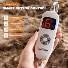 Yokimisu Electric Blanket Throw 50" x 60" Sherpa Heated Blanket, 6 Heating Levels & 4 Hour Auto-Off, Fast Heating,Over-Heat Protection, ETL and FCC Certification, Machine Washable - Brown - View 4