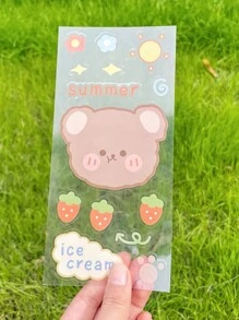 2pcs Transparent Pvc Cartoon Stickers For Storage Box, Cup Decoration - Multicolor - View 2