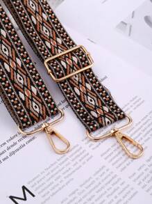 1pc Adjustable Brown Embroidered Bag Strap Durable & Fashionable Handbag Accessory For Shoulder Crossbody And Handbag Bag Accessories DIY Accessories Adjustable Shoulder Strap Bag Present