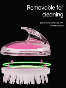 1 Miếng Tím Silicone Da đầu Làm sạch Bàn chải massage - Màu tím - Xem 3