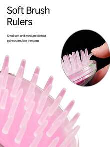 1 Miếng Tím Silicone Da đầu Làm sạch Bàn chải massage - Màu tím - Xem 5