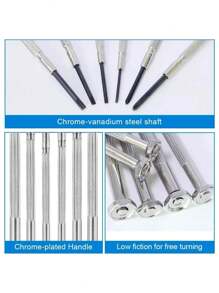 6Pcs Mini Screwdriver Set, Eyeglass Repair Screwdriver, Precision Repair Tool Kit With 6 Different Size Flathead And Phillips Head Screwdrivers, Ideal For Watch, Jewelers, PC, Phone, Tools For Men - Yellow - View 4