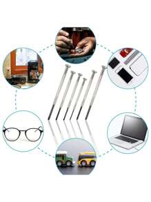 6Pcs Mini Screwdriver Set, Eyeglass Repair Screwdriver, Precision Repair Tool Kit With 6 Different Size Flathead And Phillips Head Screwdrivers, Ideal For Watch, Jewelers, PC, Phone, Tools For Men - Yellow - View 9