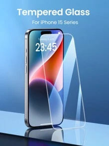 UGREEN 2PCS Borderless Full Screen HD Screen Protector With Film Compatible With IPhone 15 Pro Max IPhone 15 Plus Gift For Birthday, Family, Friends Tempered Glass, Phone Screen Protector, Phone Accessories Waterproof Shockproof Anti-Fall Anti-Fall Scratch Resistant Anti-Fingerprint - Clear - View 3