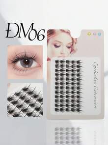 Lash Clusters Extensiones De Pestañas Diy 12 Mm 60 Piezas Clusters Lashes Extensiones De Pestañas Individuales En Casa, Dm06 - Negro - Ver 1