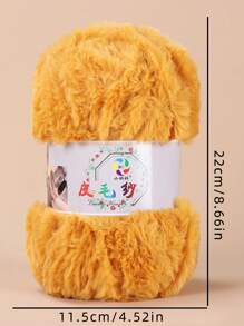 1 Roll/100g Ginger Yellow Fluffy Yarn - Ginger - View 2
