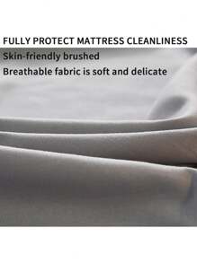 1 Pieza Sábana Bajera / De Cajón Ajustable Algodón Transpirable Color Liso - Celeste - Ver 4