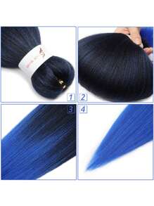 Pre stretched woven hair extension 26 inch knot free box braid professional synthetic crochet woven natural EZ braid black wine hair bundle - Multicolor - View 4