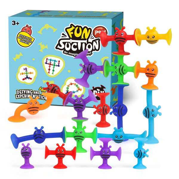 19 stuks willekeurige kleur zuignap speelgoed bad speelgoed set, siliconen zuignap speelgoed voor kinderen, zuignap bouw speelgoed, pop speelgoed, speelgoed bouwset, sorteer & stapel speelgoed, kleuterschool leer speelgoed, peuter Montessori reis speelgoed (sommige onderdelen worden willekeurig verzonden), peuter speelgoed, kinderspeelgoed, bad speelgoed, kinderspeelgoed, bad speelgoed, peuter speelgoed, speelgoed en spellen, kinderreisactiviteiten, speelgoed voor jongens 10, jongens speelgoed leeftijd 8, gadgets voor jongens, activiteiten, gadgets voor jongens, educatief speelgoed voor kinderen, jongens speelgoed leeftijd 5