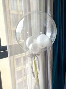 15pcs 20 Inch Transparent Bubble Bobo Balloons, Large Transparent Bubble Balloon For Wedding Birthday Party Decoration,Christmas