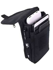 男士防水牛津布腰包腿包大腿臀包摩托车军用旅行手机/移动电话钱包 - 黑色 - 查看 4