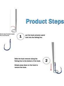 不锈钢鱼钩取出器钓鱼工具鱼钩取出器快速脱钩钓鱼用品 - 藍色 - 查看 8