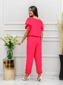 Women Two-piece Outfits - 玫紅色 - 查看 2