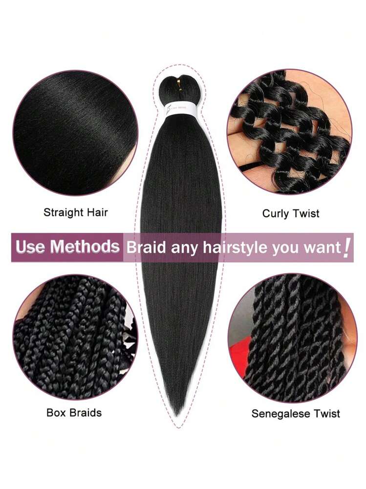 Pre stretched woven hair extension 26 inch knot free box braid professional synthetic crochet woven natural EZ braid black wine hair bundle - Burgundy - View 6