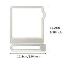 1 Pieza Conjunto De Troqueles De Corte De Metal Para Costura Con Tapa En Cascada Cuadrada, Herramienta De Artesanía De Grabado Para Decoración De Álbumes, Manualidades De Scrapbooking Y Fabricación De Tarjetas Diy - Plateado - Ver 2