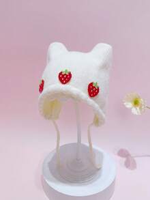 1 件白色嬰兒帽子和 3 件草莓形狀嬰兒帽子。時尚舒適的兒童針織帽,優質兒童羊毛帽。可愛保暖寶寶冬帽,潮流兒童針織無簷小便帽,柔軟舒適嬰幼兒針織帽,四季百搭兒童羊毛帽,跨境流行寶寶保暖帽,貼身舒適寶寶帽子,可愛柔軟寶寶冬帽。 - 白色 - 查看 9